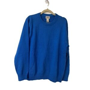 L.L. Bean Men's Sz Large Heavy Knit Blue Cotton Pullover Sweater 258547 LL Bean